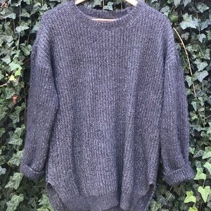 POL Soft Chunky Crew Neck Sweater with Split Hem